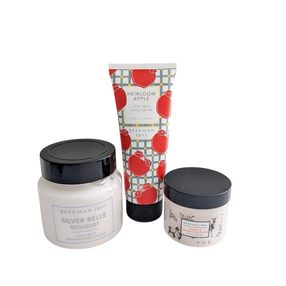 Beekman 1802 Body & Hand Cream Lot Silver Belle Bouquet Heirloom Apple SEALED